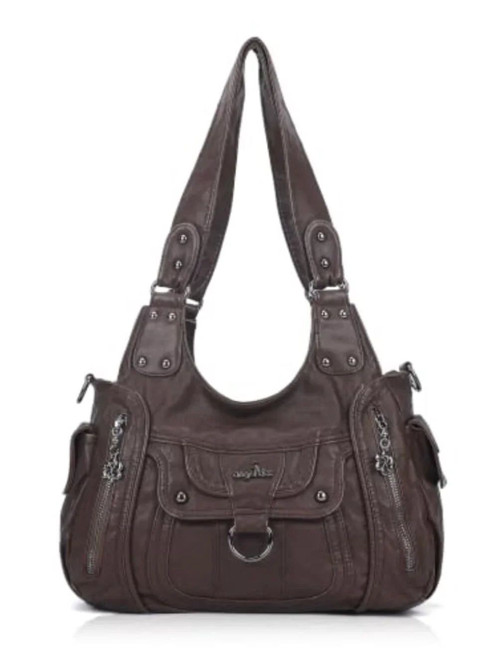 Vegan Leather Hobo Shoulder Bag with Adjustable Strap - Large Capacity Satchel
